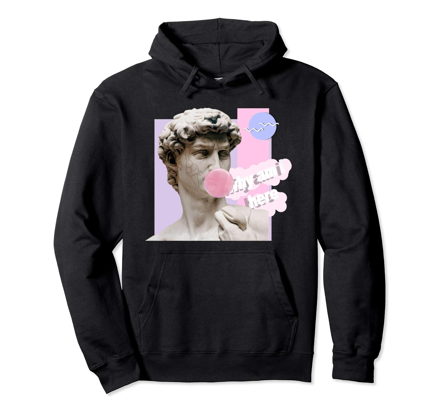 David Bubble Gum Why Am I Here Vaporwave Hoodie - Aesthetic Graphic Unisex - T-Shirt, Sweatshirt, Hoodie