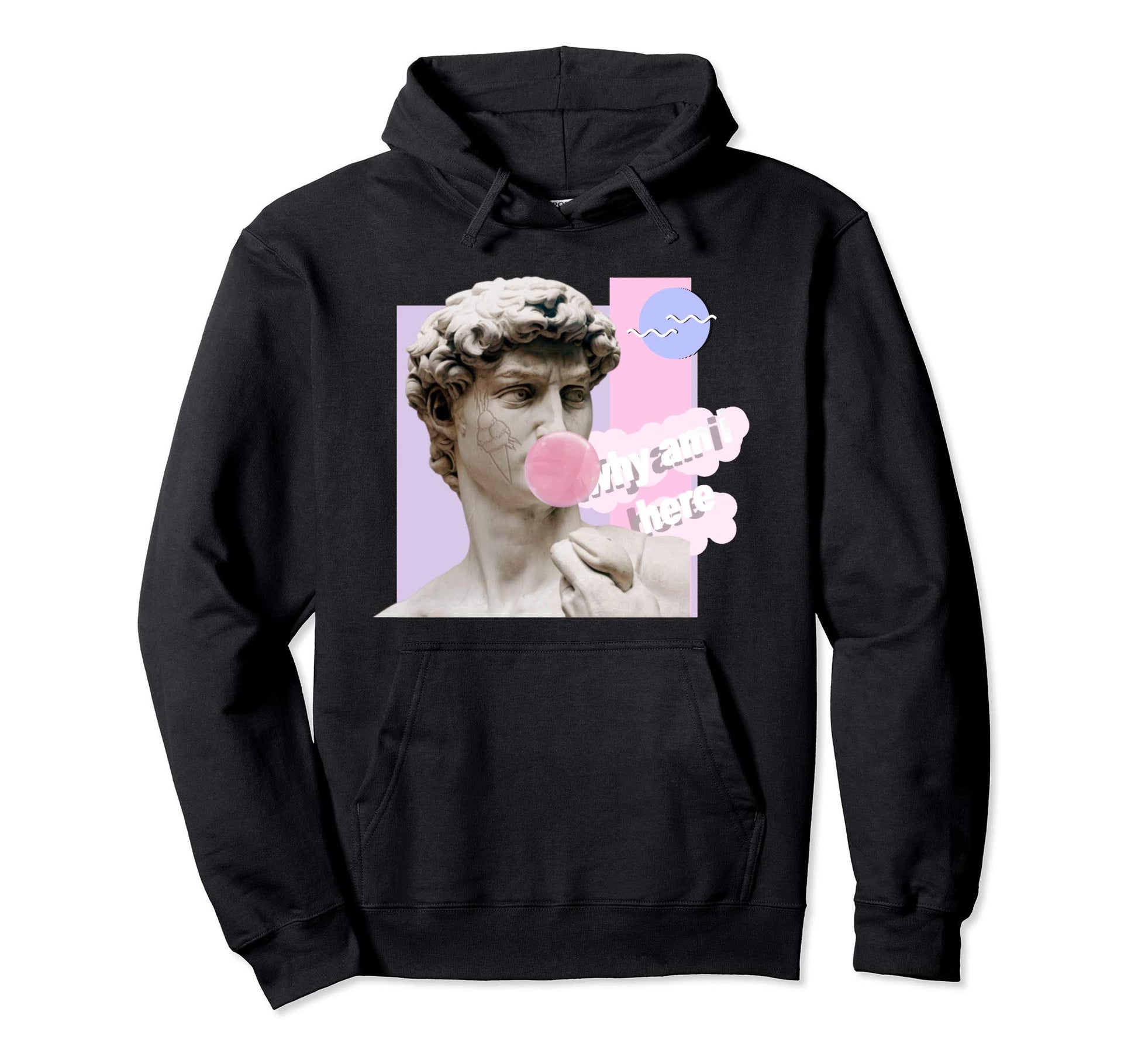 David Bubble Gum Why Am I Here Vaporwave Hoodie - Aesthetic Graphic Unisex - T-Shirt, Sweatshirt, Hoodie