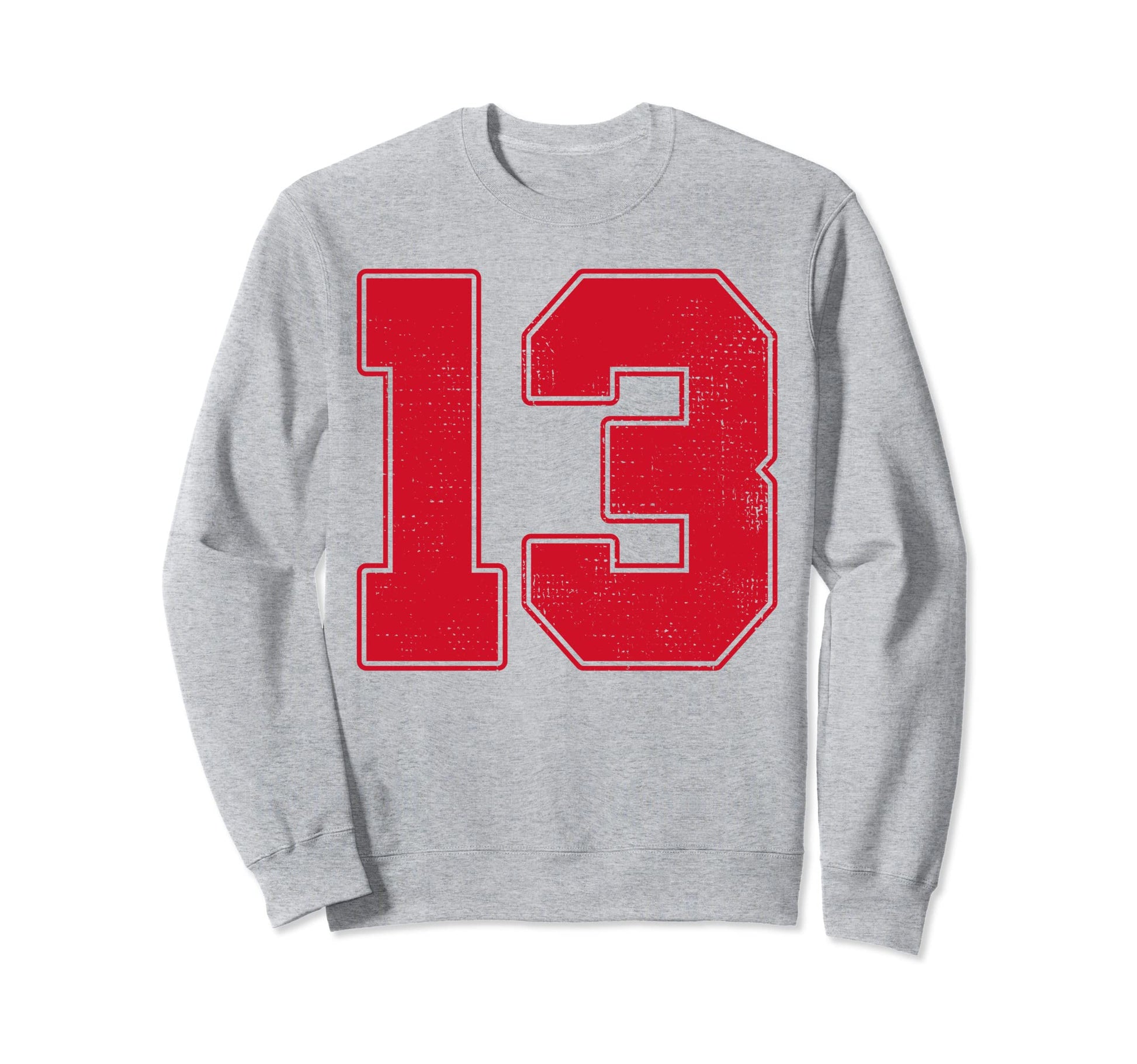 13 Outline Number 13 Varsity Sweatshirt - Casual Everyday Wear for Adults - T-Shirt, Sweatshirt, Hoodie