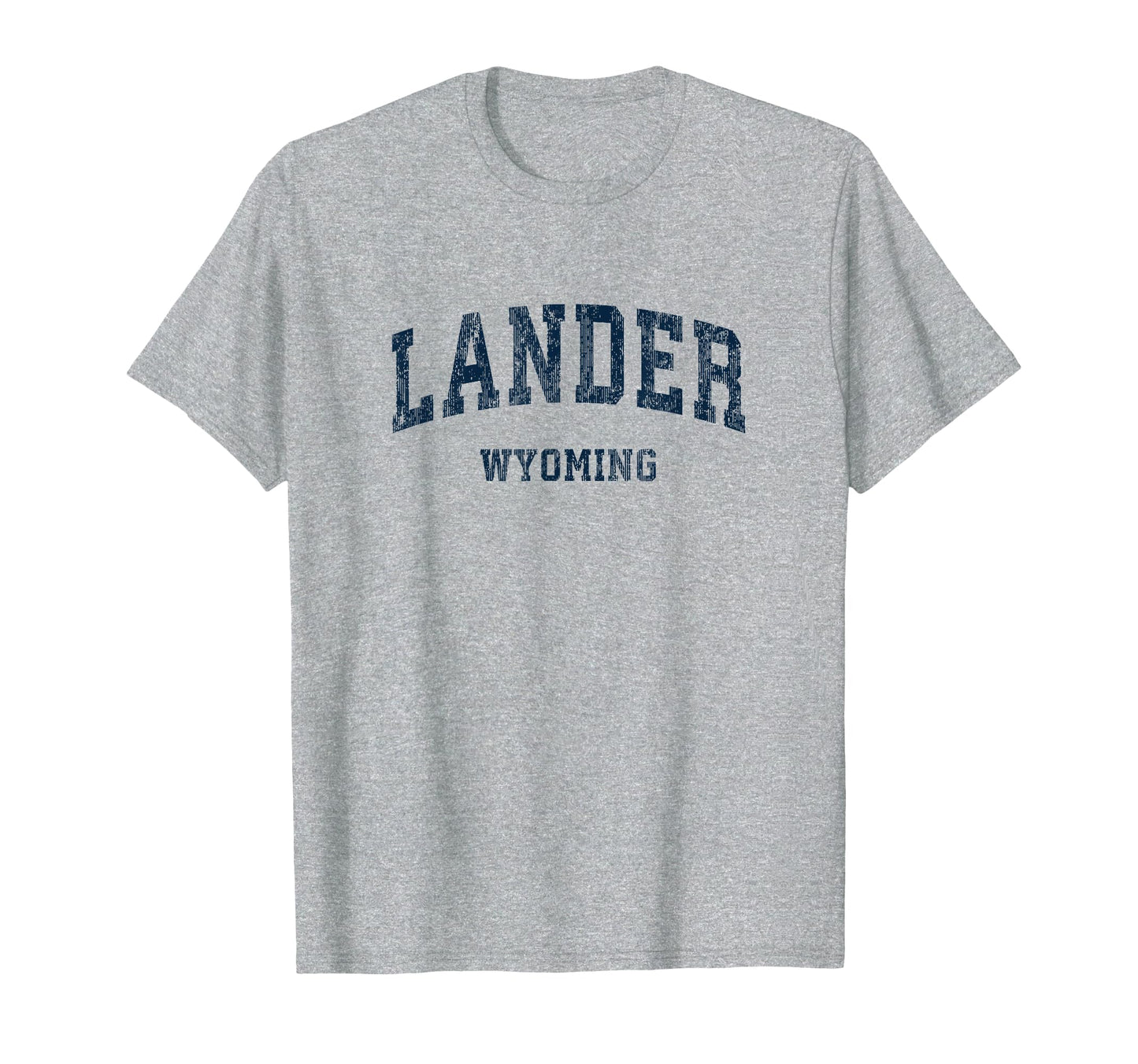 Lander Wyoming Wy Varsity Sports Navy T-Shirt - Minimalist Print for Adults - T-Shirt, Sweatshirt, Hoodie