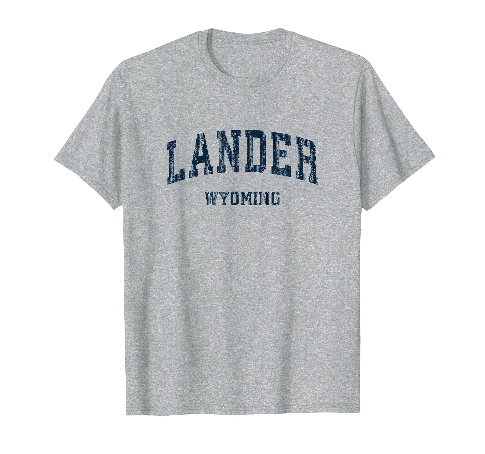 Lander Wyoming Wy Varsity Sports Navy T-Shirt - Minimalist Print for Adults - T-Shirt, Sweatshirt, Hoodie