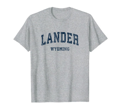 Lander Wyoming Wy Varsity Sports Navy T-Shirt - Minimalist Print for Adults - T-Shirt, Sweatshirt, Hoodie