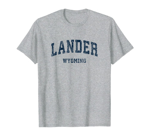 Lander Wyoming Wy Varsity Sports Navy T-Shirt - Minimalist Print for Adults - T-Shirt, Sweatshirt, Hoodie