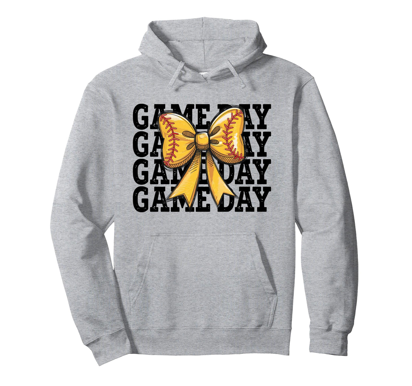 Softball Game Day Coquette Bow Hoodie - Novelty Apparel for Adults - T-Shirt, Sweatshirt, Hoodie