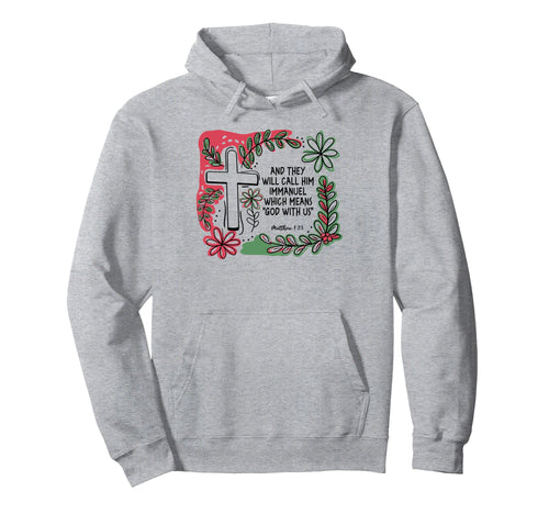 Christian Faith Cross Boho Matthew 1 23 Hoodie - Streetwear Style Unisex - T-Shirt, Sweatshirt, Hoodie