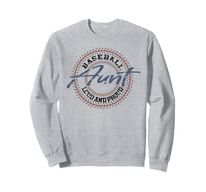 Baseball Aunt Baseball Auntie Sweatshirt - Aesthetic Graphic Men Women - T-Shirt, Sweatshirt, Hoodie