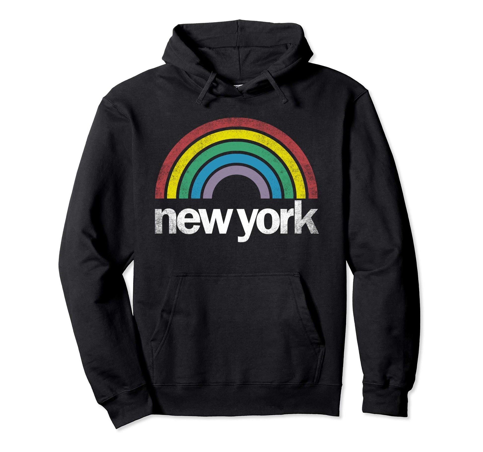 New York Rainbow 70S 80S Gay Pride Hoodie - Aesthetic Graphic Unisex - T-Shirt, Sweatshirt, Hoodie