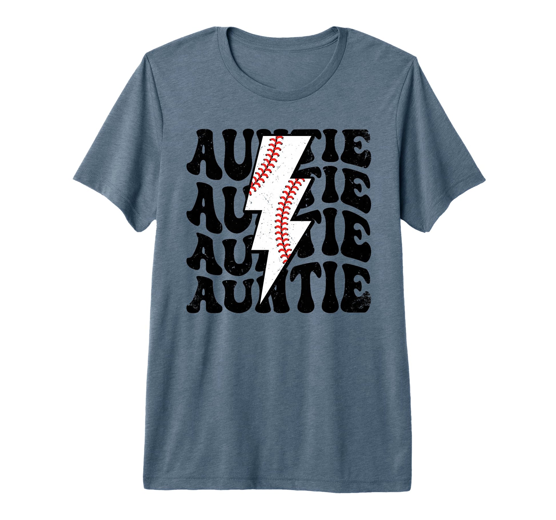 Lightning Groovy Proud Aunt Baseball Auntie T-Shirt - Graphic Print Unisex - T-Shirt, Sweatshirt, Hoodie
