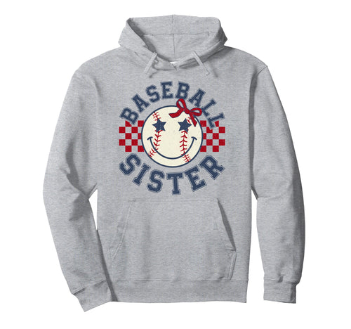 Baseball Sister Coquette Bow Sport Hoodie - Casual Everyday Wear Unisex - T-Shirt, Sweatshirt, Hoodie