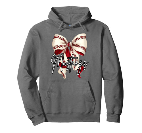 Mustangs Baseball Mom Coquette Bow Game Hoodie - Novelty Apparel Men Women - T-Shirt, Sweatshirt, Hoodie