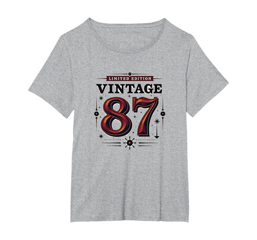 87 Birthday Gift Womens Plus Heather T-Shirt - Minimalist Print Men Women - T-Shirt, Sweatshirt, Hoodie