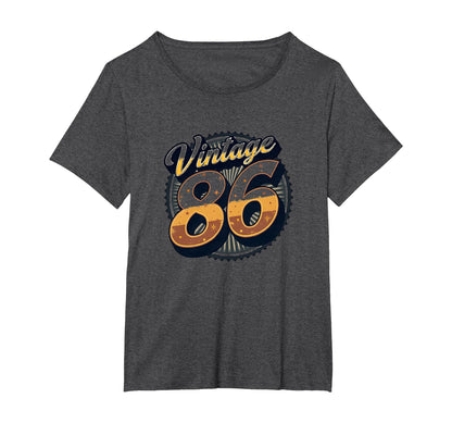 86 Birthday Gift Art Womens Plus Dark T-Shirt - Graphic Print for Adults - T-Shirt, Sweatshirt, Hoodie