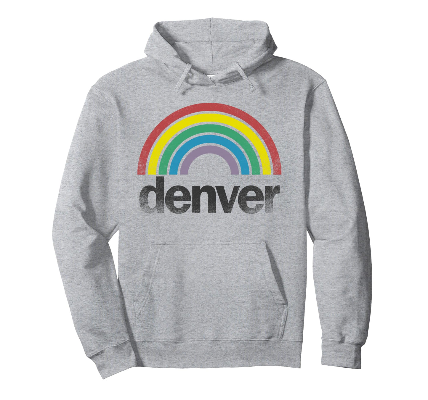 Denver Rainbow 70S 80S Gay Pride Hoodie - Minimalist Print Men Women - T-Shirt, Sweatshirt, Hoodie