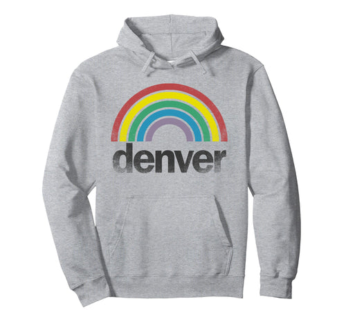 Denver Rainbow 70S 80S Gay Pride Hoodie - Minimalist Print Men Women - T-Shirt, Sweatshirt, Hoodie
