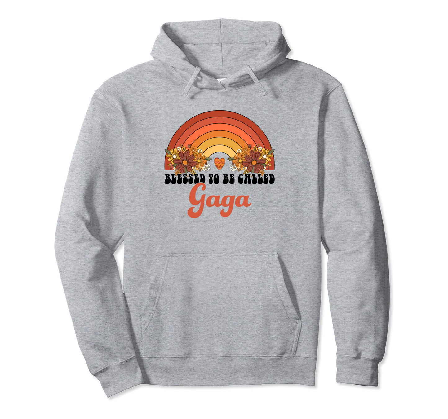 Blessed To Be Called Gaga Rainbow Groovy Hoodie - Graphic Print Unisex - T-Shirt, Sweatshirt, Hoodie