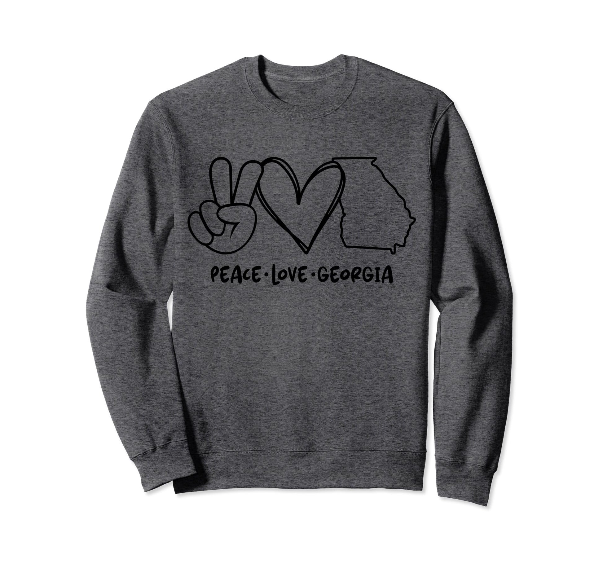 Peace Love Georgia Ga Georgia Lovers Sweatshirt - Unique Graphic for Adults - T-Shirt, Sweatshirt, Hoodie