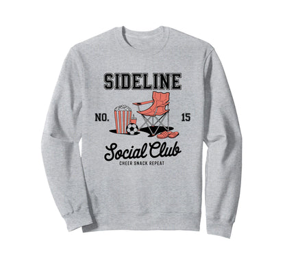 Sideline Social Club Soccer Mom Game Day Sweatshirt - Graphic Print Unisex - T-Shirt, Sweatshirt, Hoodie