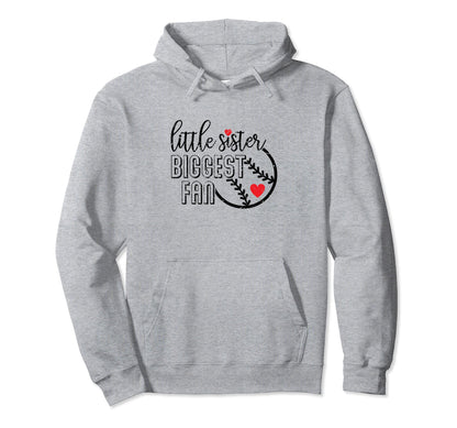 Little Sister Biggest Fan Funny Hoodie - Custom Art Print Men Women - T-Shirt, Sweatshirt, Hoodie