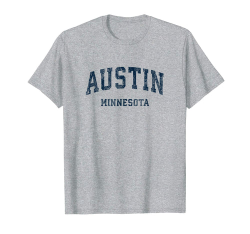 Austin Minnesota Mn Varsity Sports Navy T-Shirt - Custom Art Print Unisex - T-Shirt, Sweatshirt, Hoodie