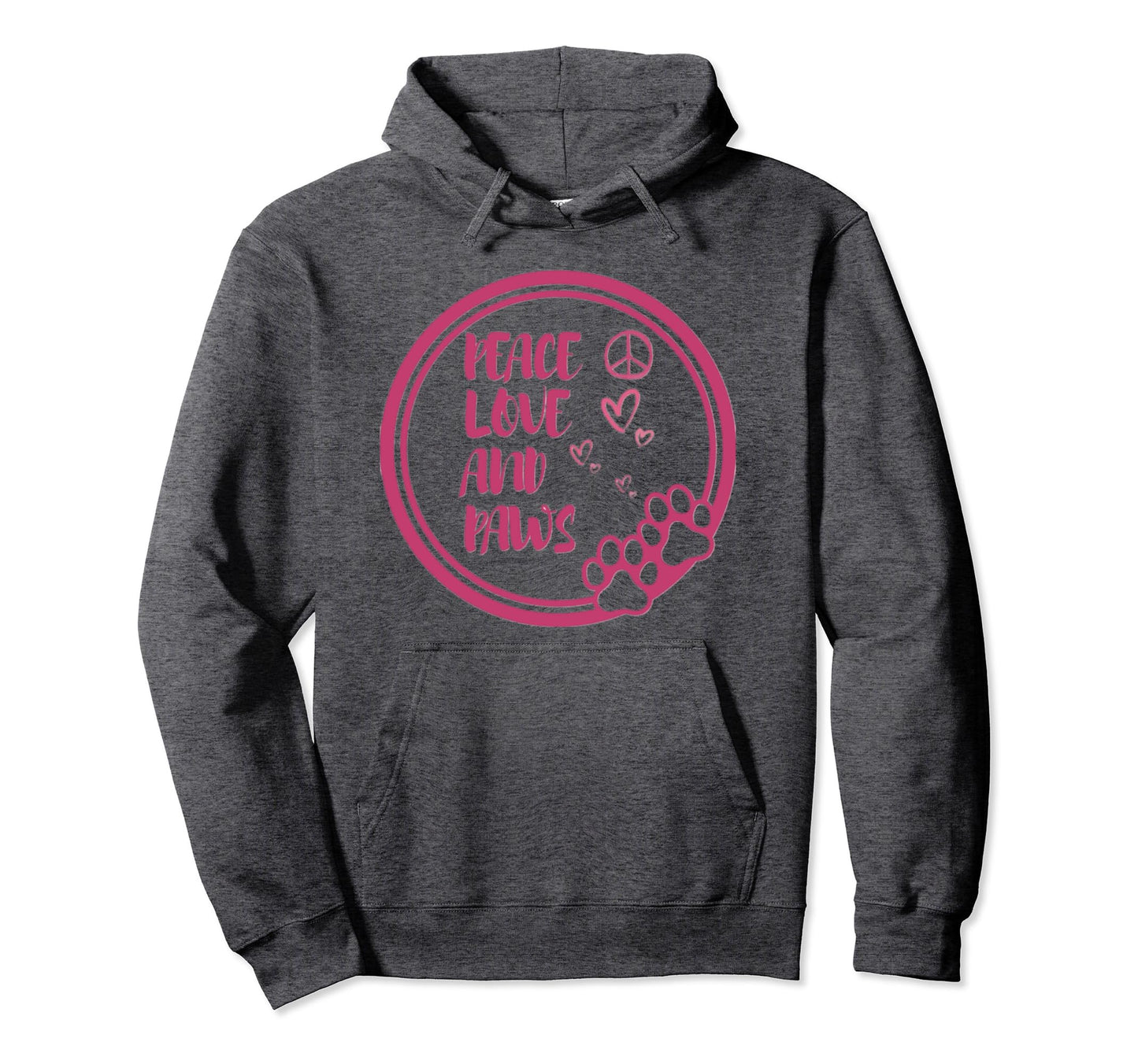 Peace Love And Paws Hoodie - Casual Everyday Wear Men Women - T-Shirt, Sweatshirt, Hoodie
