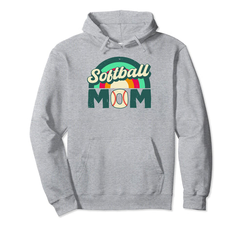 Softball Mom Rainbow Game Day Funny Hoodie - Custom Art Print for Adults - T-Shirt, Sweatshirt, Hoodie