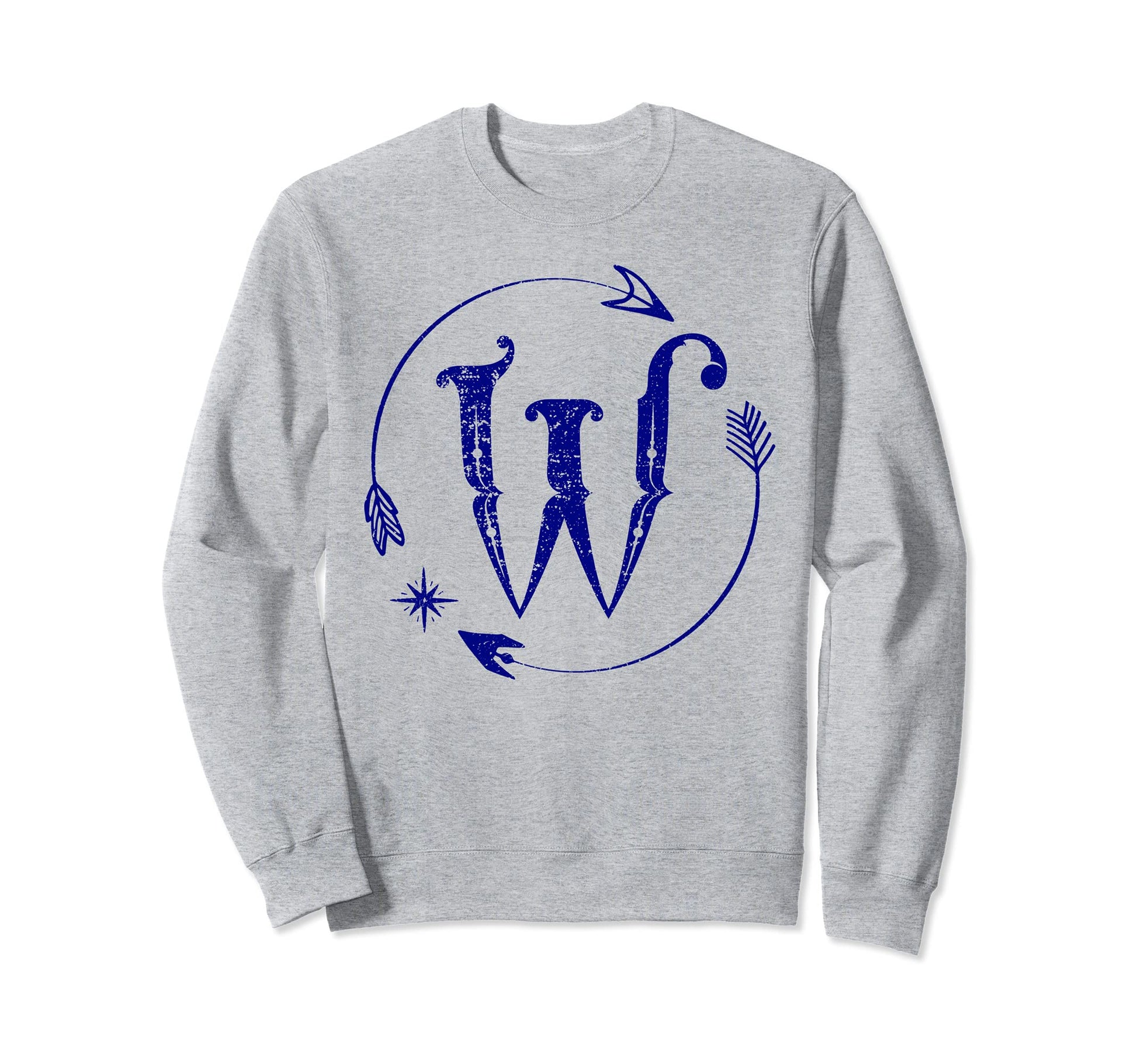 Initial W Monogram Boho Name Letter W Sweatshirt - Minimalist Print Unisex - T-Shirt, Sweatshirt, Hoodie