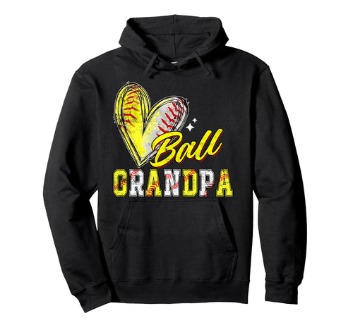 Funny Ball Grandpa Softball Baseball Grandpa Hoodie - Trendy Graphic Unisex - T-Shirt, Sweatshirt, Hoodie