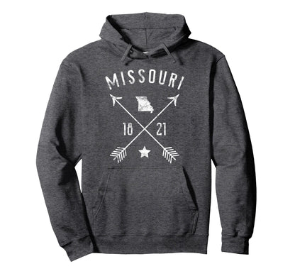 Missouri Home State Map Distressed Hoodie - Unique Graphic for Adults - T-Shirt, Sweatshirt, Hoodie