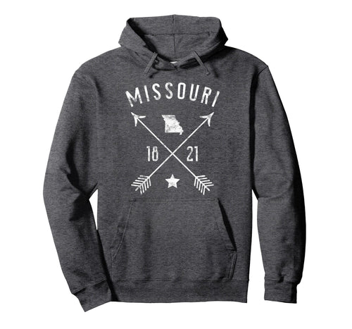 Missouri Home State Map Distressed Hoodie - Unique Graphic for Adults - T-Shirt, Sweatshirt, Hoodie
