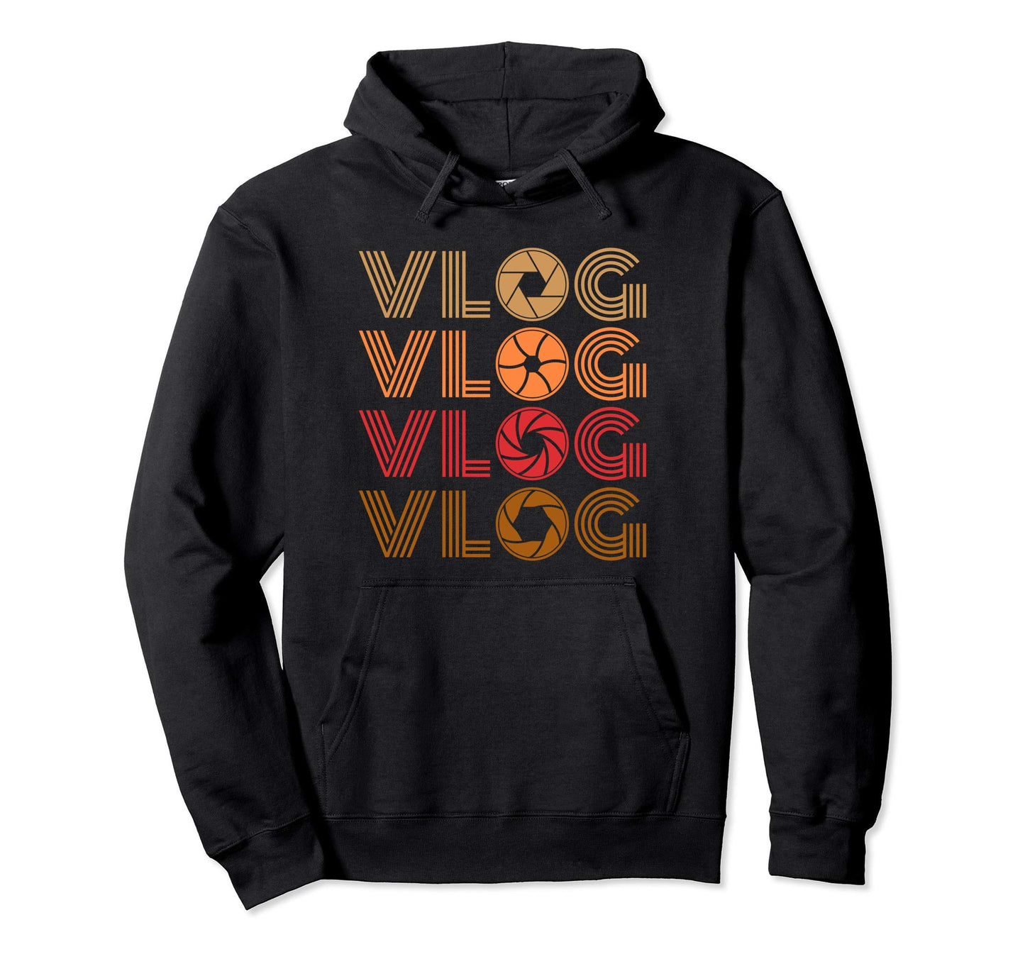 Vlog Videographer Vlogger Camera Hoodie - Trendy Graphic for Adults - T-Shirt, Sweatshirt, Hoodie