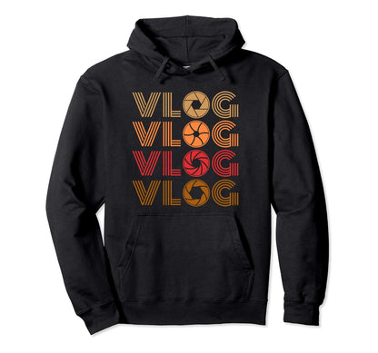Vlog Videographer Vlogger Camera Hoodie - Trendy Graphic for Adults - T-Shirt, Sweatshirt, Hoodie