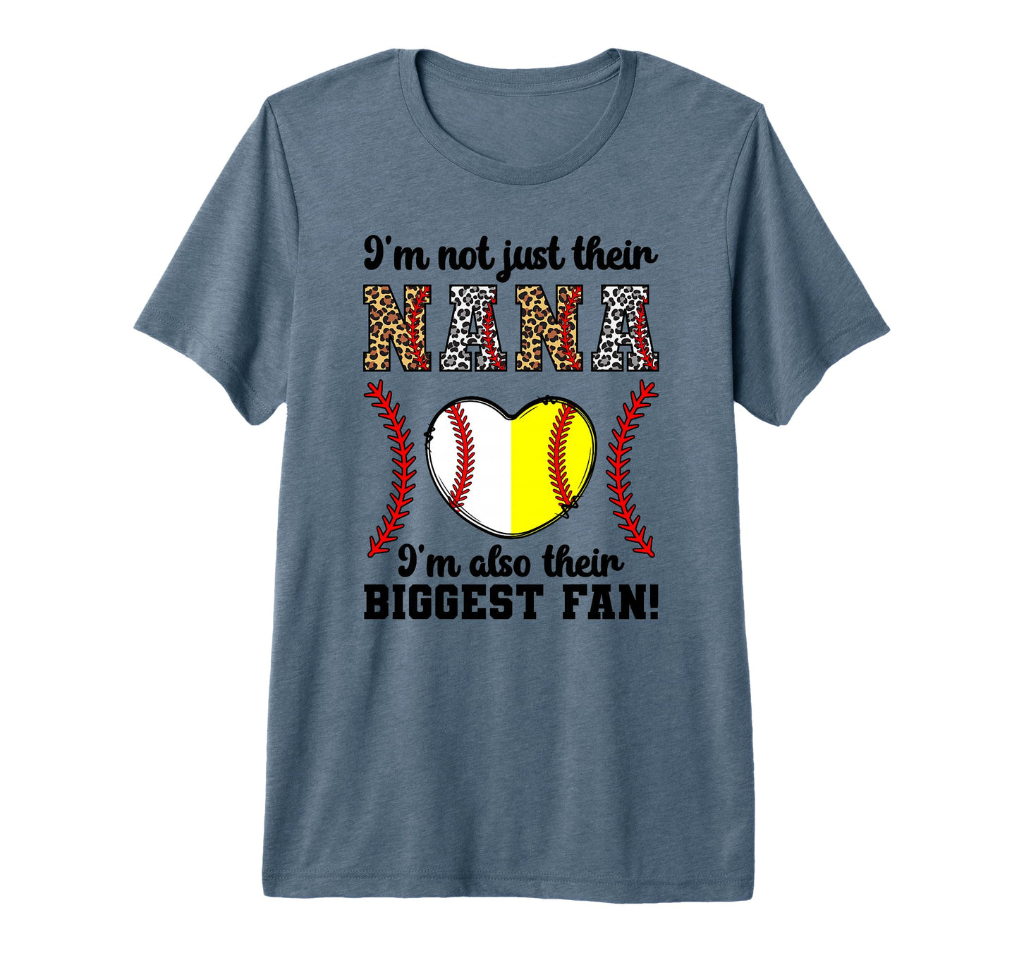 Their Biggest Fan Nana Softball T-Shirt - Custom Art Print for Adults - T-Shirt, Sweatshirt, Hoodie