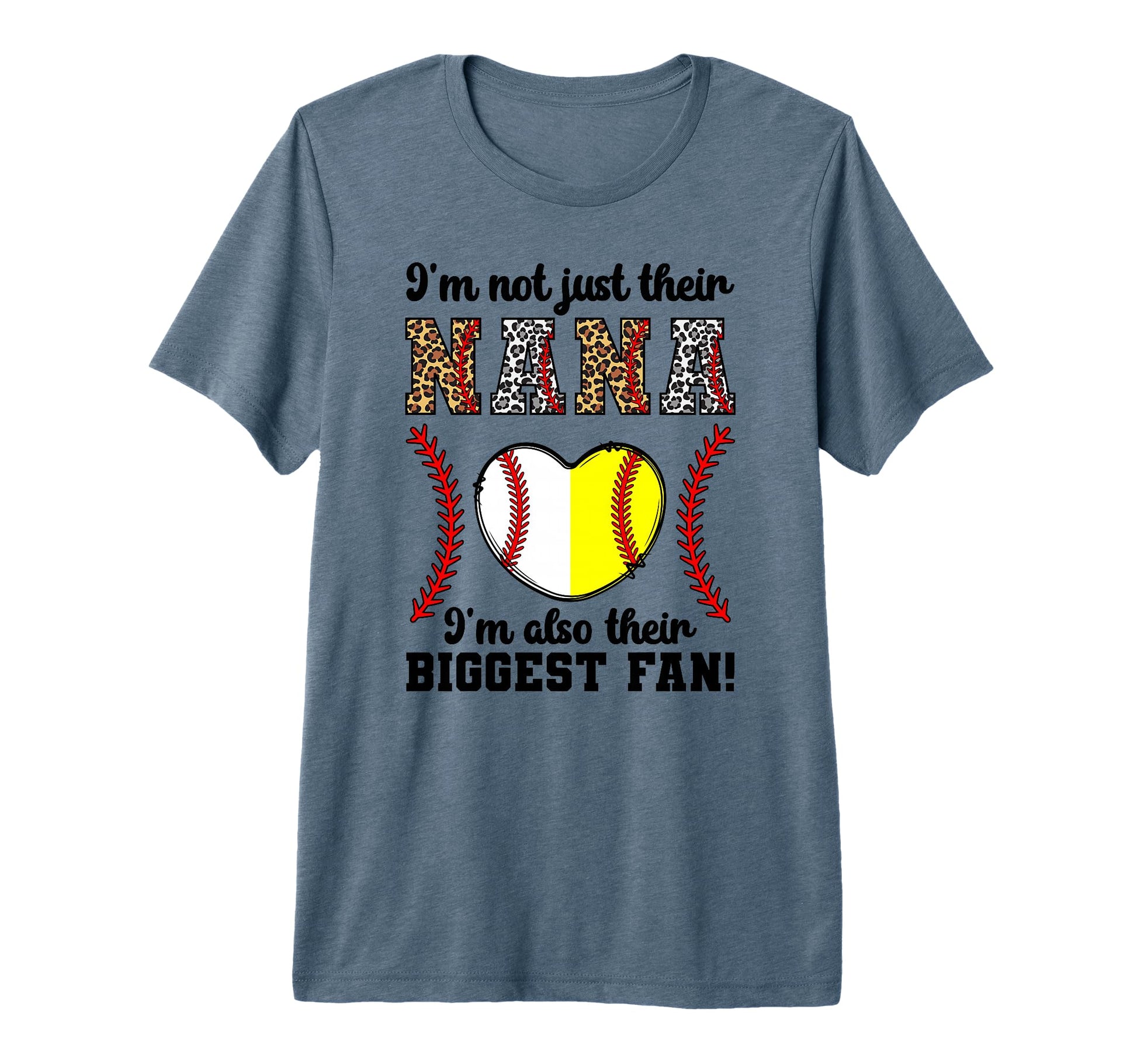 Their Biggest Fan Nana Softball T-Shirt - Custom Art Print for Adults - T-Shirt, Sweatshirt, Hoodie
