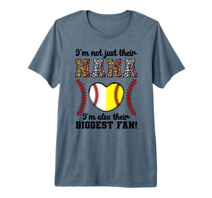 Their Biggest Fan Nana Softball T-Shirt - Custom Art Print for Adults - T-Shirt, Sweatshirt, Hoodie