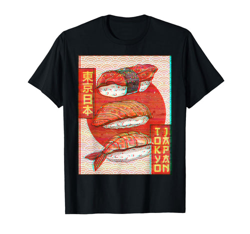 Sushi Tokyo Japan Vaporwave Aesthetic T-Shirt - Unique Graphic Men Women - T-Shirt, Sweatshirt, Hoodie