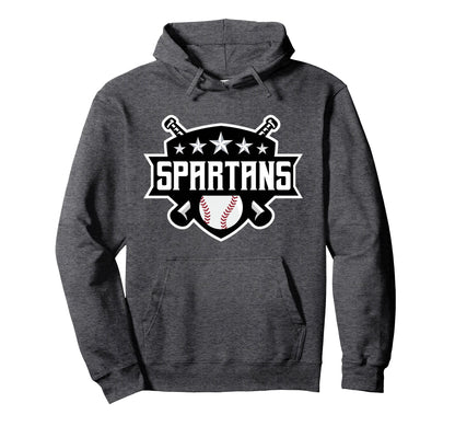 Spartan Baseball Sports Game Day Hoodie - Custom Art Print Men Women - T-Shirt, Sweatshirt, Hoodie