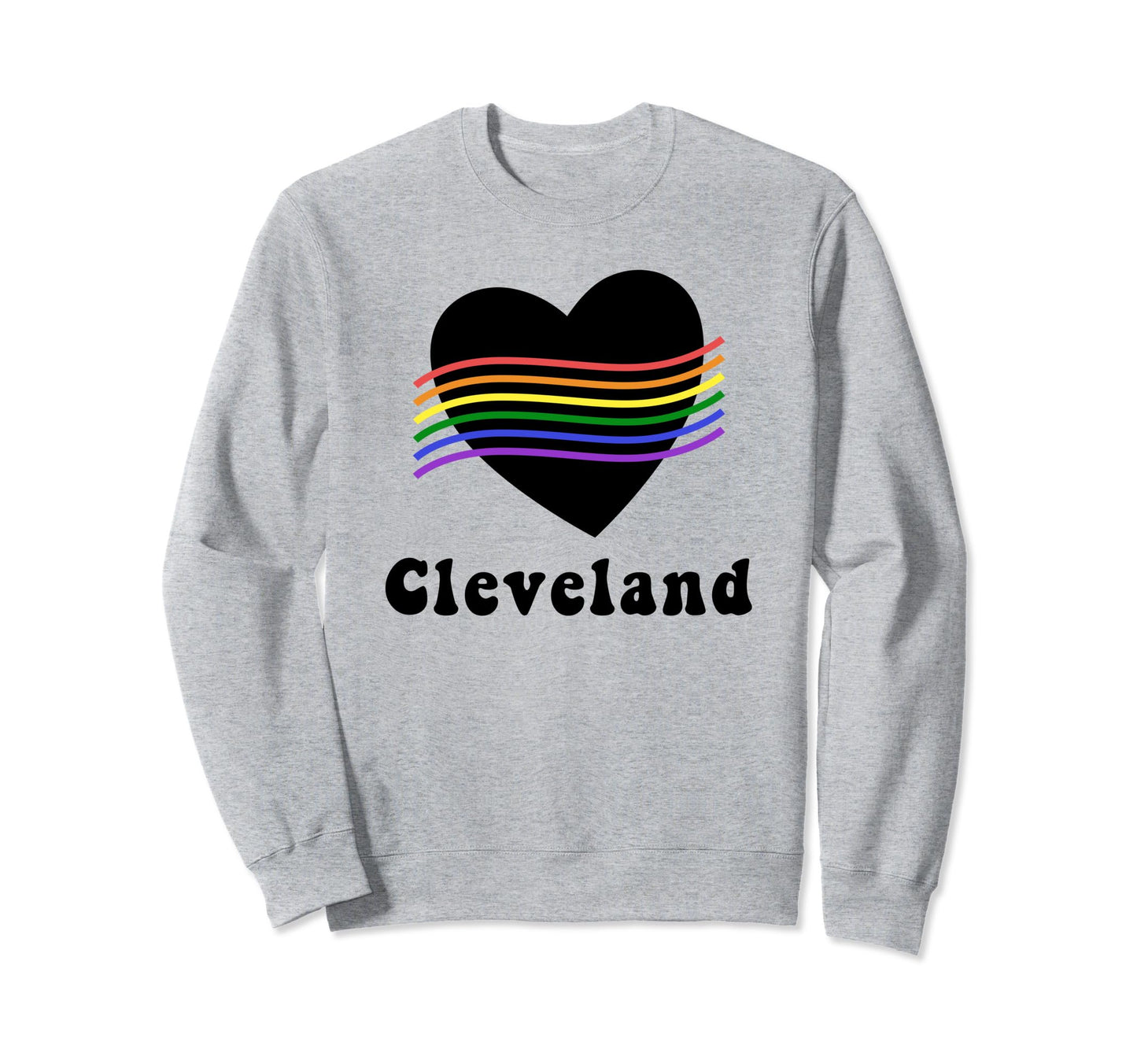 Cleveland Lgbtq Lgbt Gay Pride Groovy Sweatshirt - Unique Graphic Unisex - T-Shirt, Sweatshirt, Hoodie