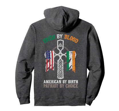 Irish Blood American Birth Hoodie - Casual Everyday Wear for Adults - T-Shirt, Sweatshirt, Hoodie