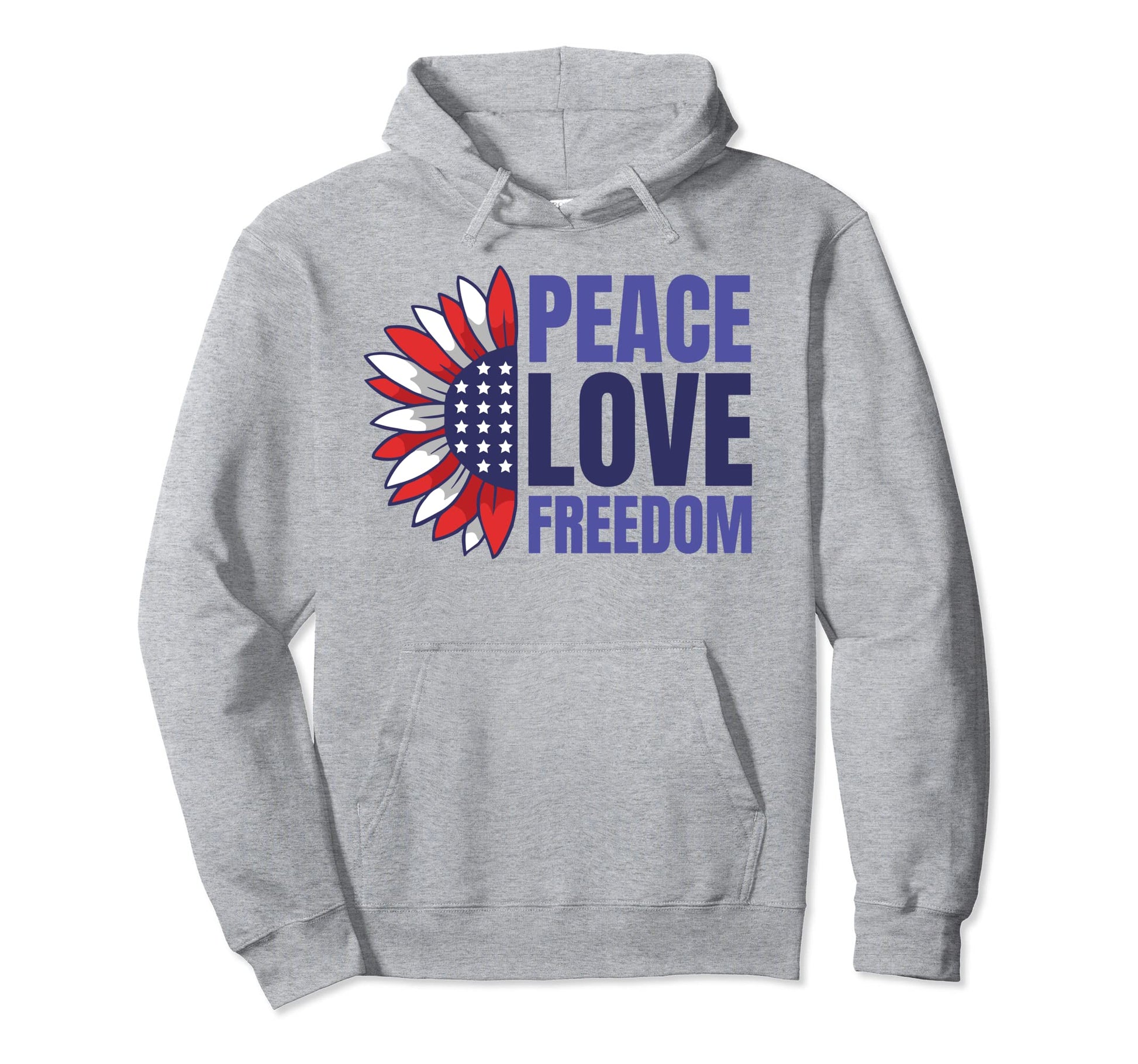 Freedom United States Peace Love Hoodie - Fun Novelty Design for Adults - T-Shirt, Sweatshirt, Hoodie