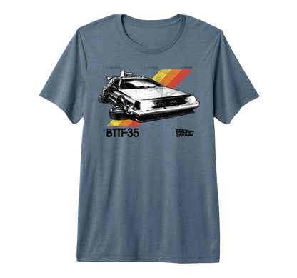 Back To Future 35Th Stripe Delorean T-Shirt - Minimalist Print for Adults - T-Shirt, Sweatshirt, Hoodie