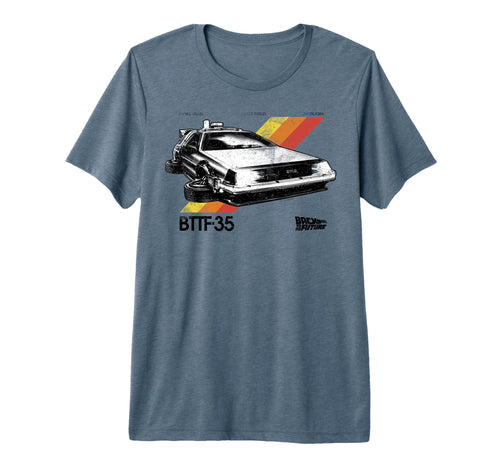 Back To Future 35Th Stripe Delorean T-Shirt - Minimalist Print for Adults - T-Shirt, Sweatshirt, Hoodie