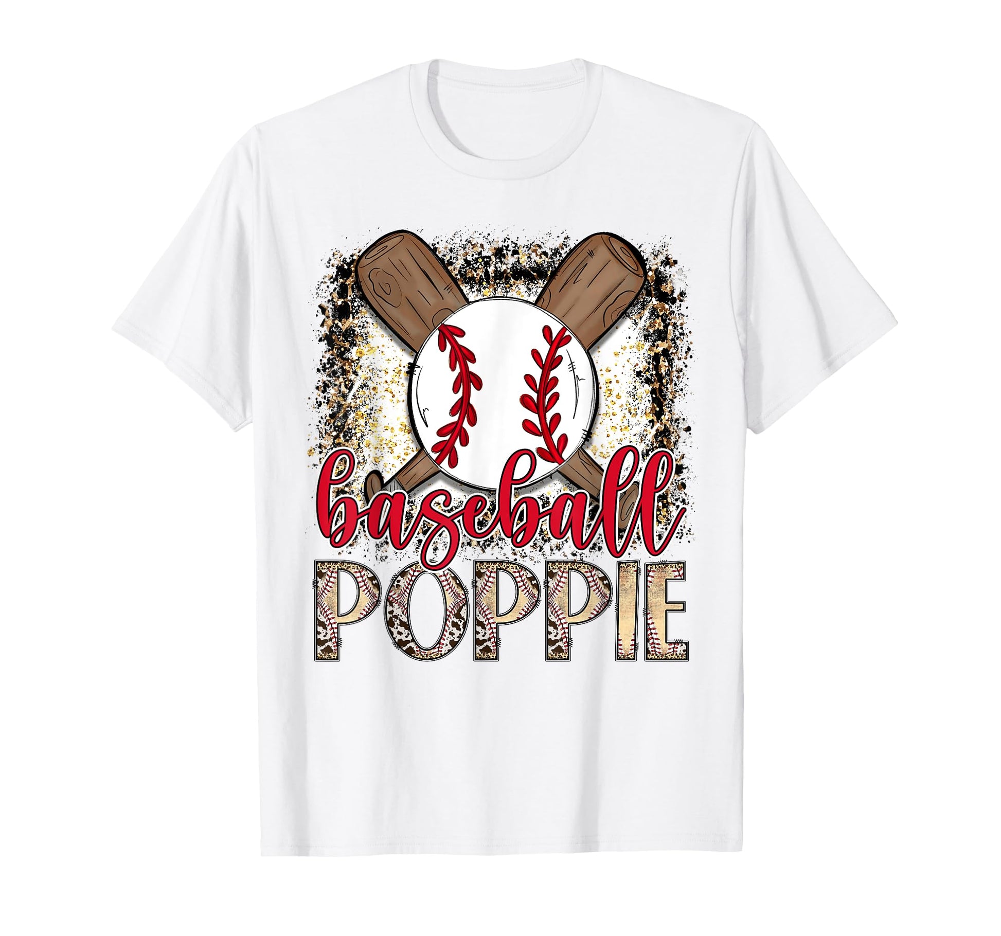 Baseball Poppie Leopard Proud Ball T-Shirt - Aesthetic Graphic for Adults - T-Shirt, Sweatshirt, Hoodie
