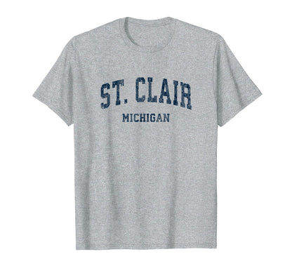 St Clair Michigan Mi Varsity Sports T-Shirt - Novelty Apparel for Adults - T-Shirt, Sweatshirt, Hoodie
