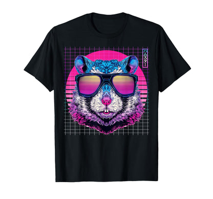 Hamster Sunglasses Hammy Vaporwave T-Shirt - Graphic Print for Adults - T-Shirt, Sweatshirt, Hoodie