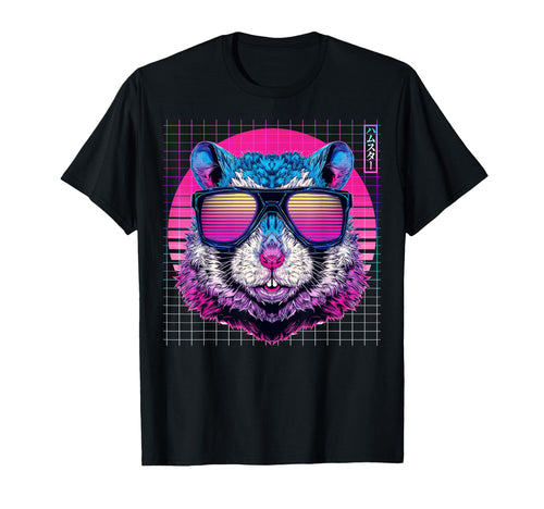Hamster Sunglasses Hammy Vaporwave T-Shirt - Graphic Print for Adults - T-Shirt, Sweatshirt, Hoodie