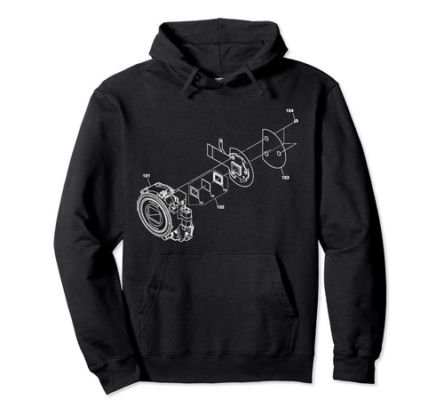 Blueprint Photo Camera Shutter Chart Hoodie - Fun Novelty Design Unisex - T-Shirt, Sweatshirt, Hoodie
