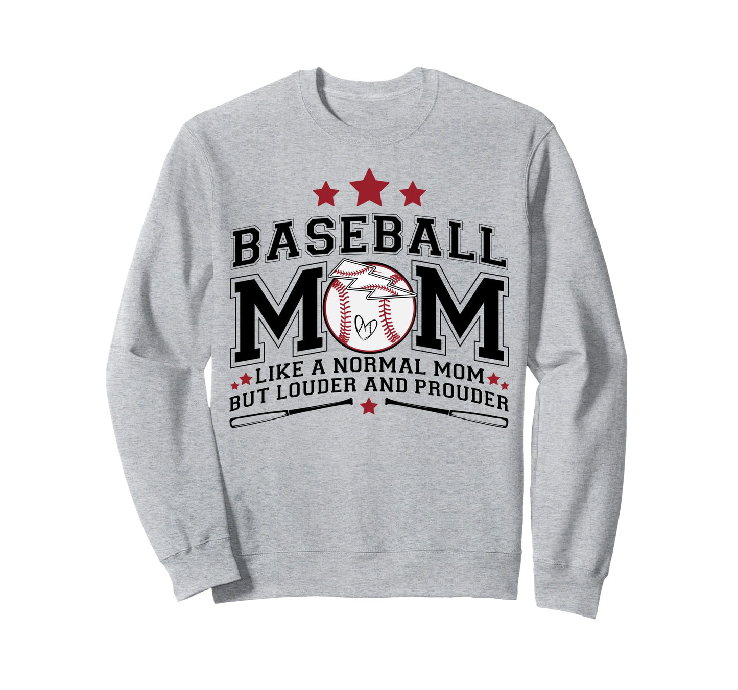 Baseball Mom Louder Prouder Funny Sweatshirt - Minimalist Print Men Women - T-Shirt, Sweatshirt, Hoodie