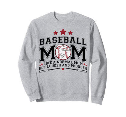 Baseball Mom Louder Prouder Funny Sweatshirt - Minimalist Print Men Women - T-Shirt, Sweatshirt, Hoodie
