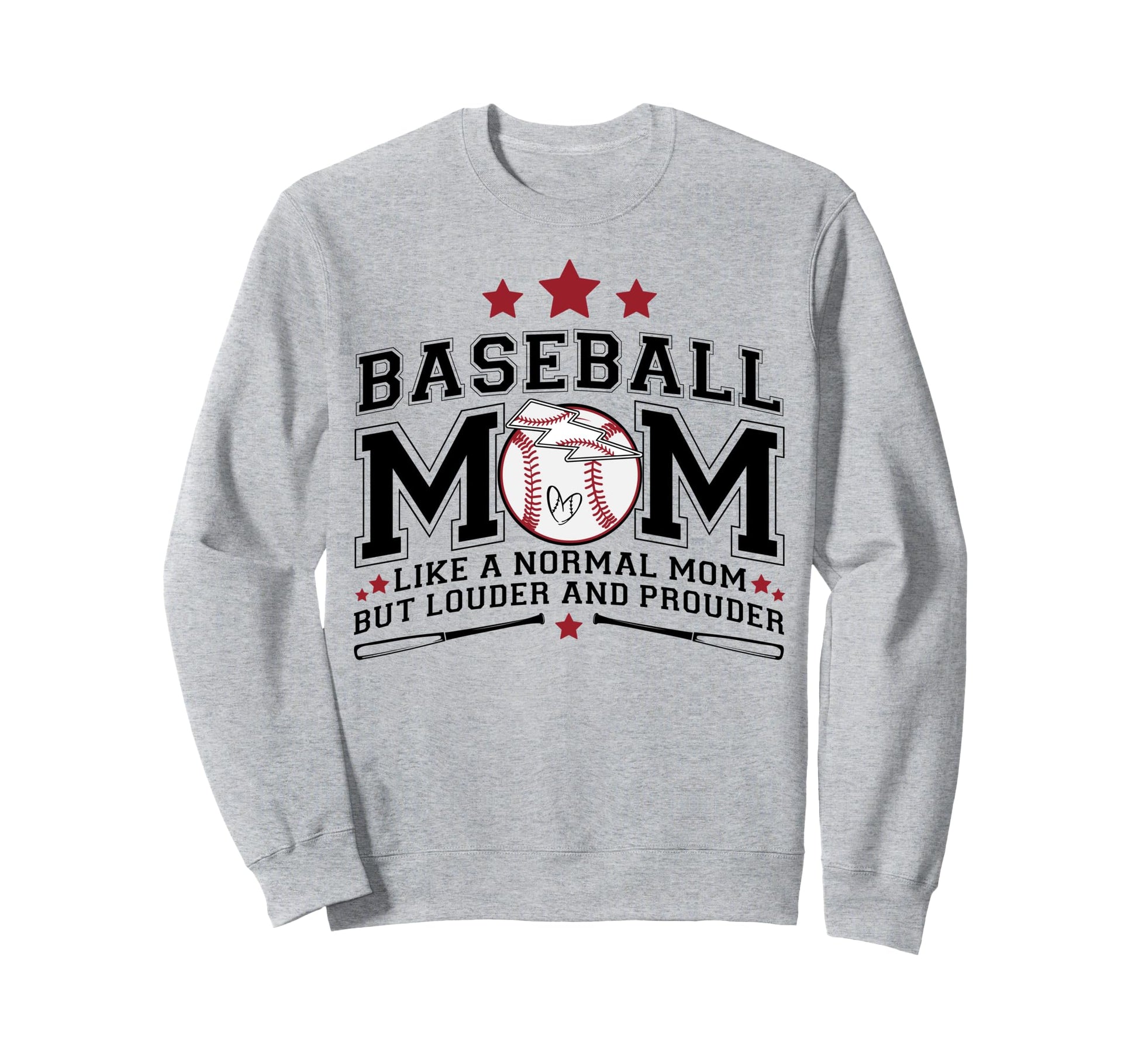 Baseball Mom Louder Prouder Funny Sweatshirt - Aesthetic Graphic Unisex - T-Shirt, Sweatshirt, Hoodie
