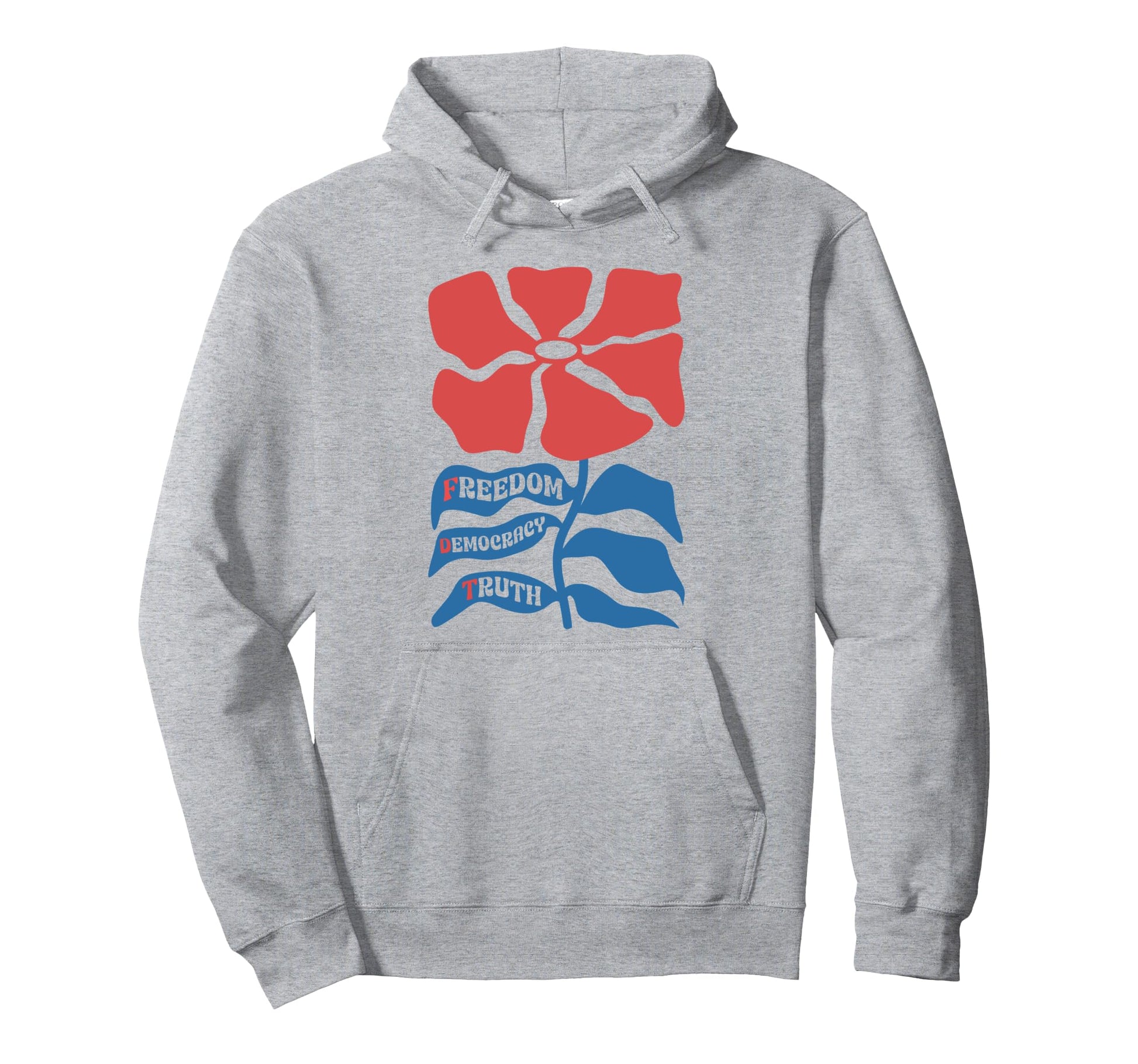 Freedom Democracy Truth Boho Floral Hoodie - Aesthetic Graphic for Adults - T-Shirt, Sweatshirt, Hoodie